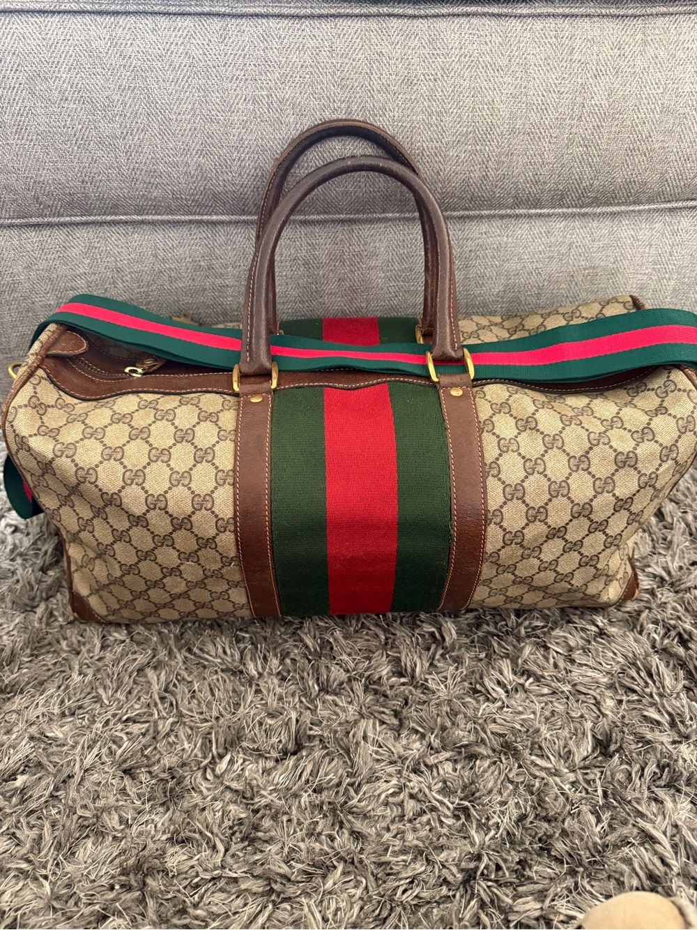 Vintage Gucci Duffel Travel Bag